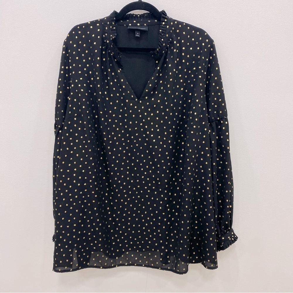 Lane Bryant black and gold flecks blouse top dressy Holiday Sz 20